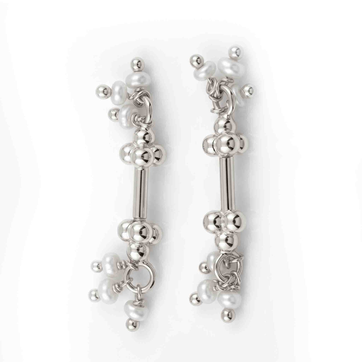Siilver Beaded Bugadi With Both Ends Pearl Drops