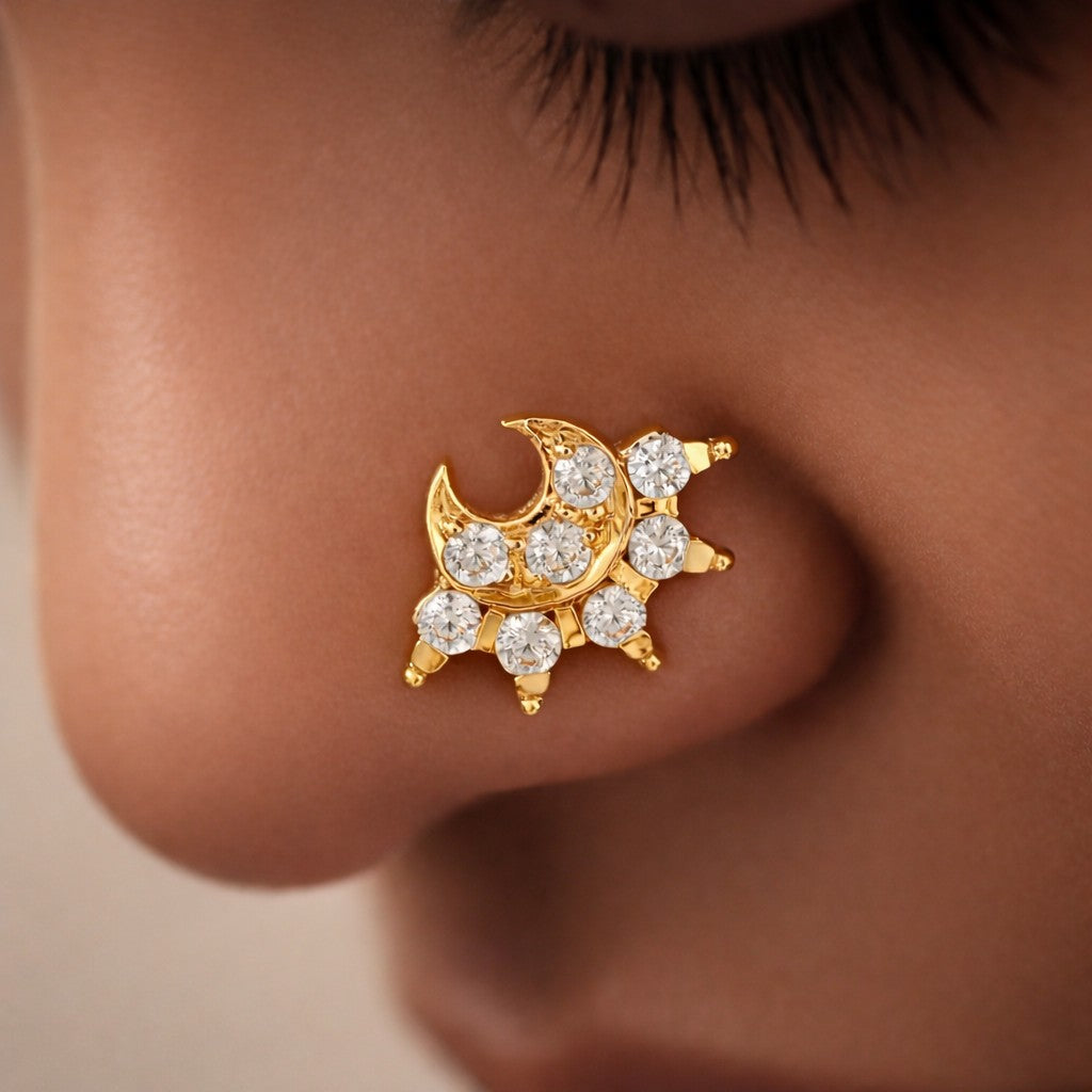 Silver Moon Mookuthi Nosepin