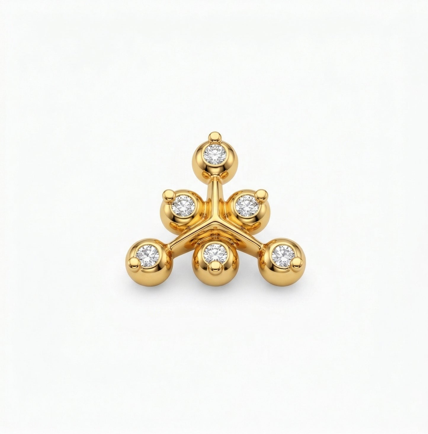 Silver 6 Stone Cluster Triangle Nosepin