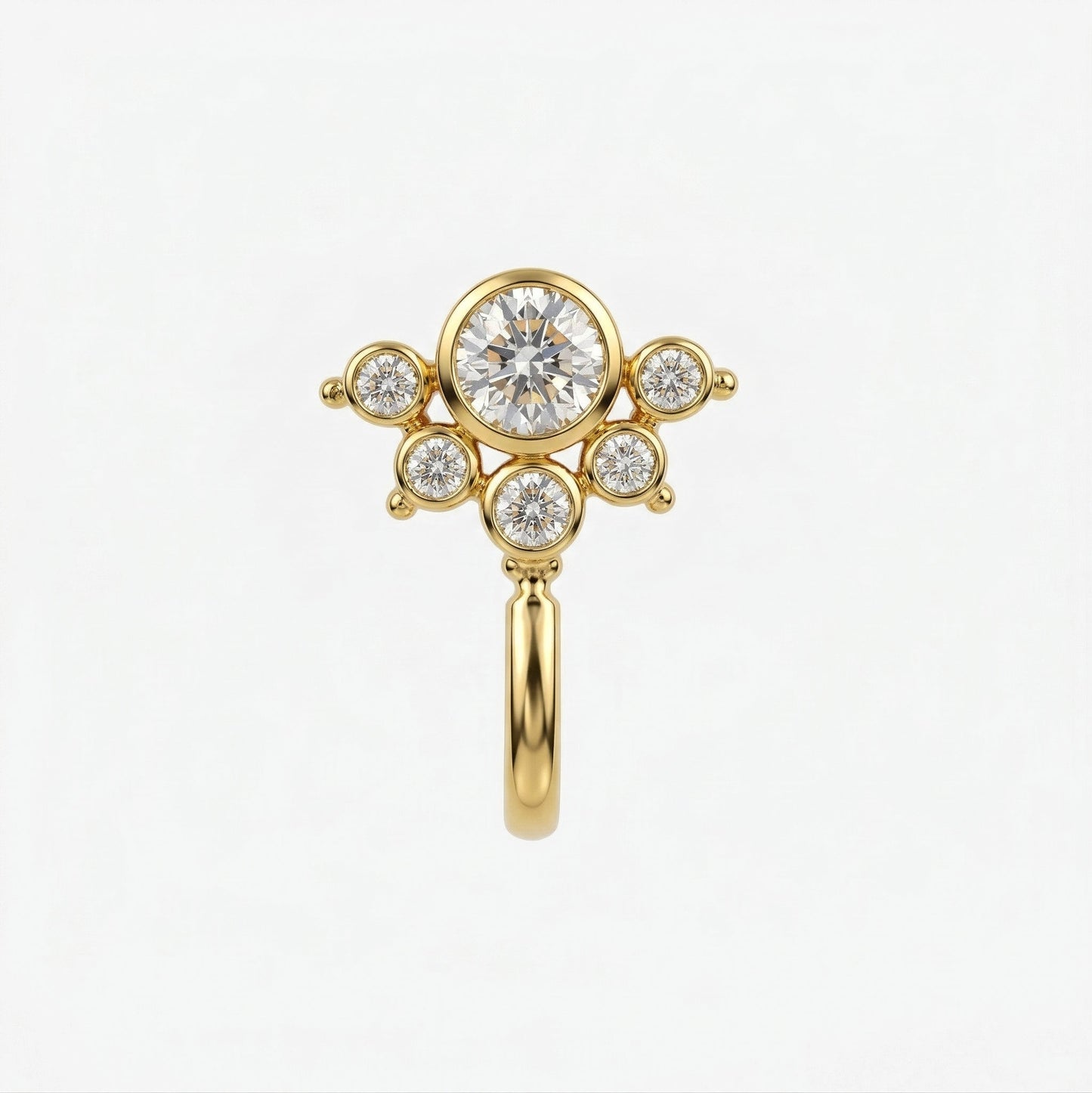 Silver 6 Stone Mookuthi Crystal Clipon Nosepin