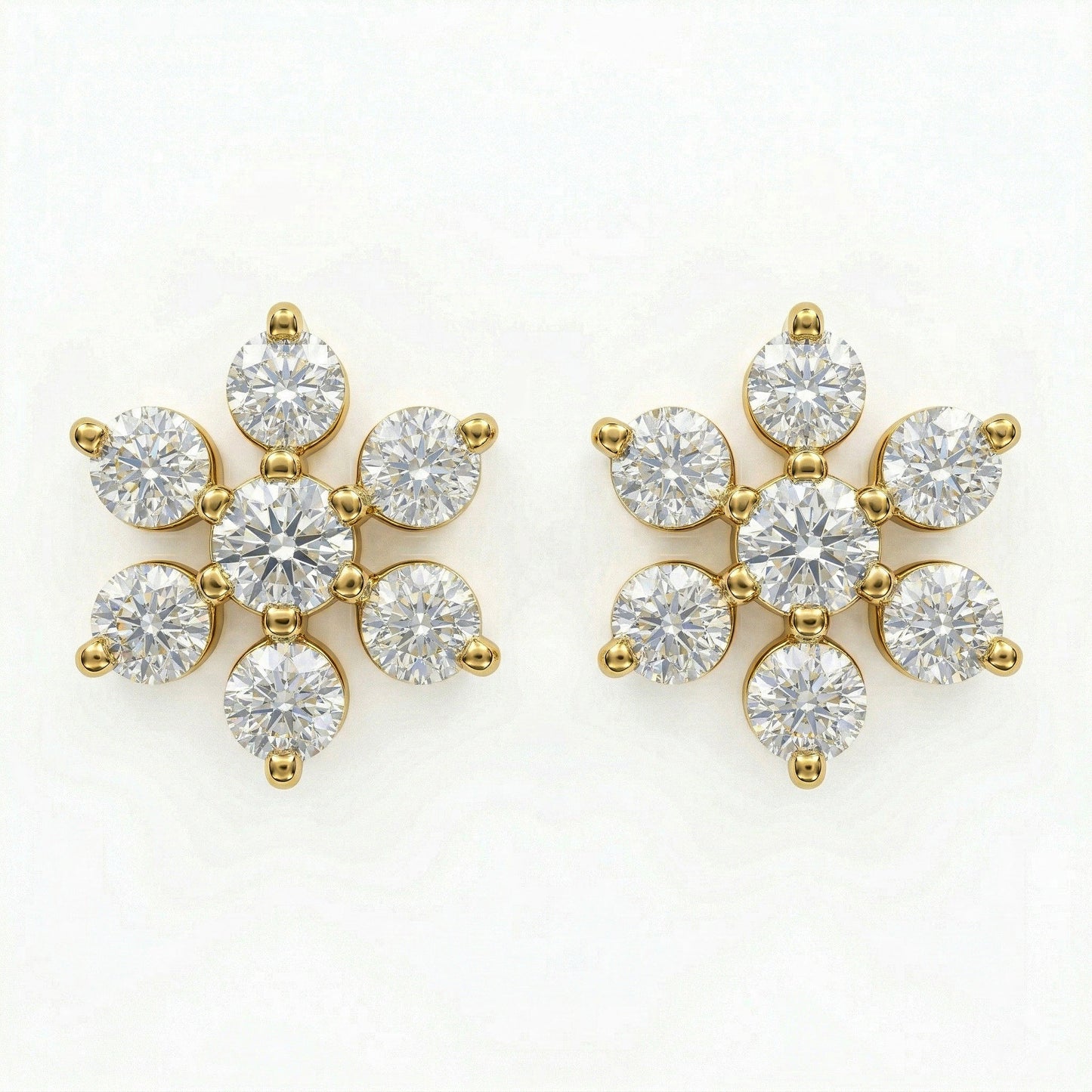 Silver 7 Stone Flower small studs