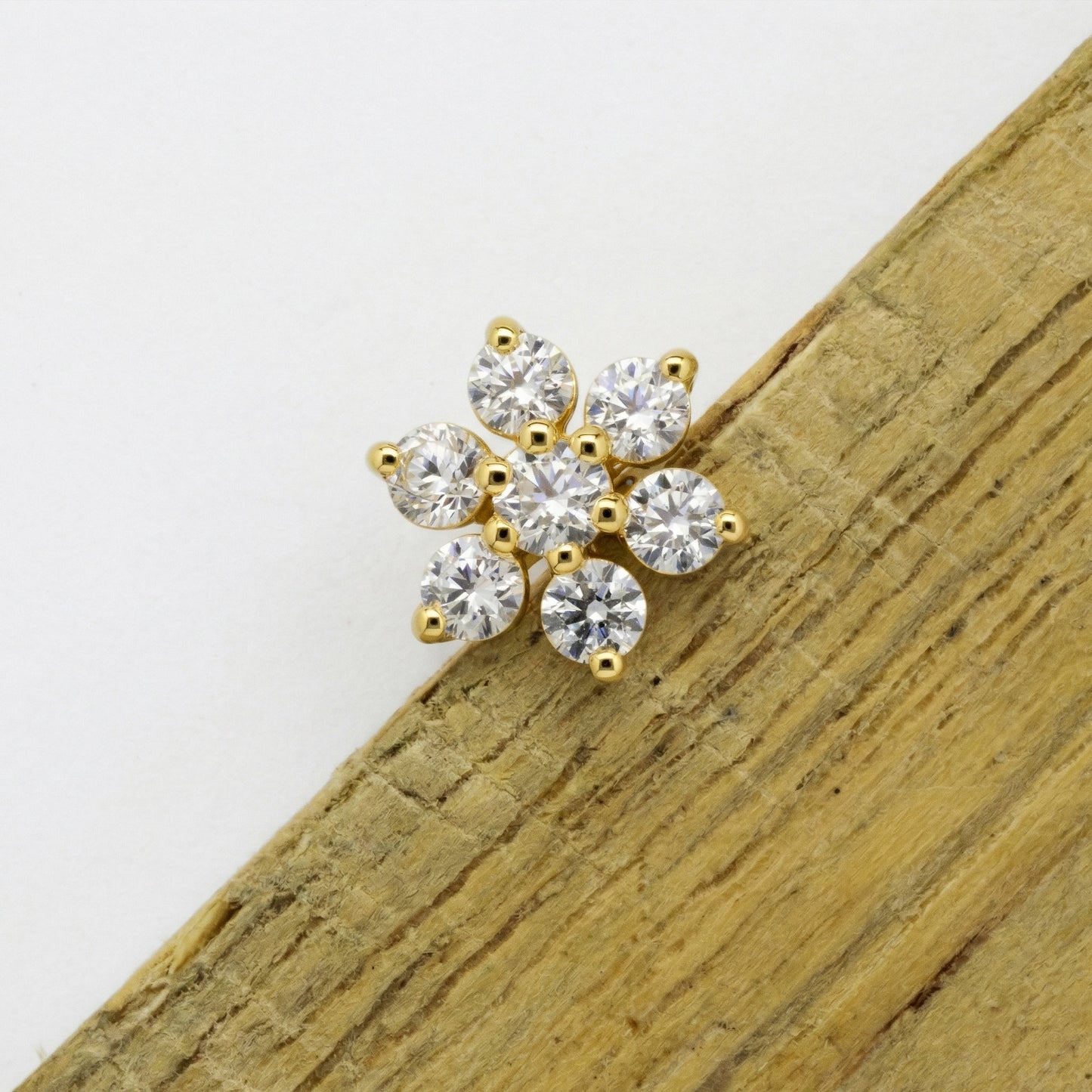 Silver 7 Stone Flower Nosepin