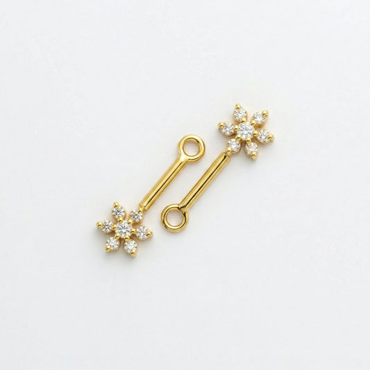 Silver Bugadi Charm 7 Stone Flower Top