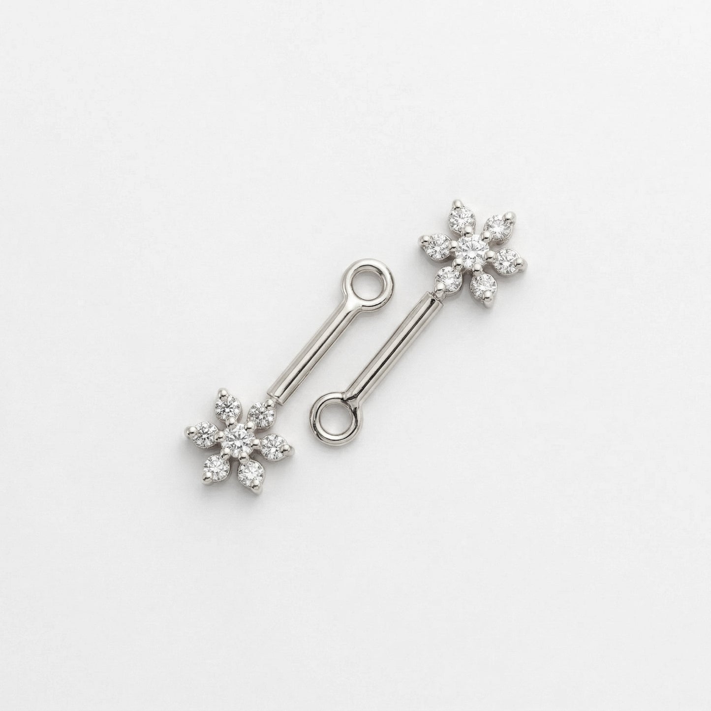 Silver Bugadi Charm 7 Stone Flower Top