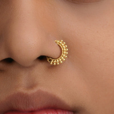 Silver Beaded Clicker Nosering
