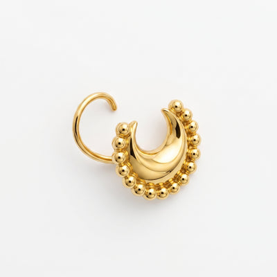 Silver Beaded Crescent Moon Nosepin