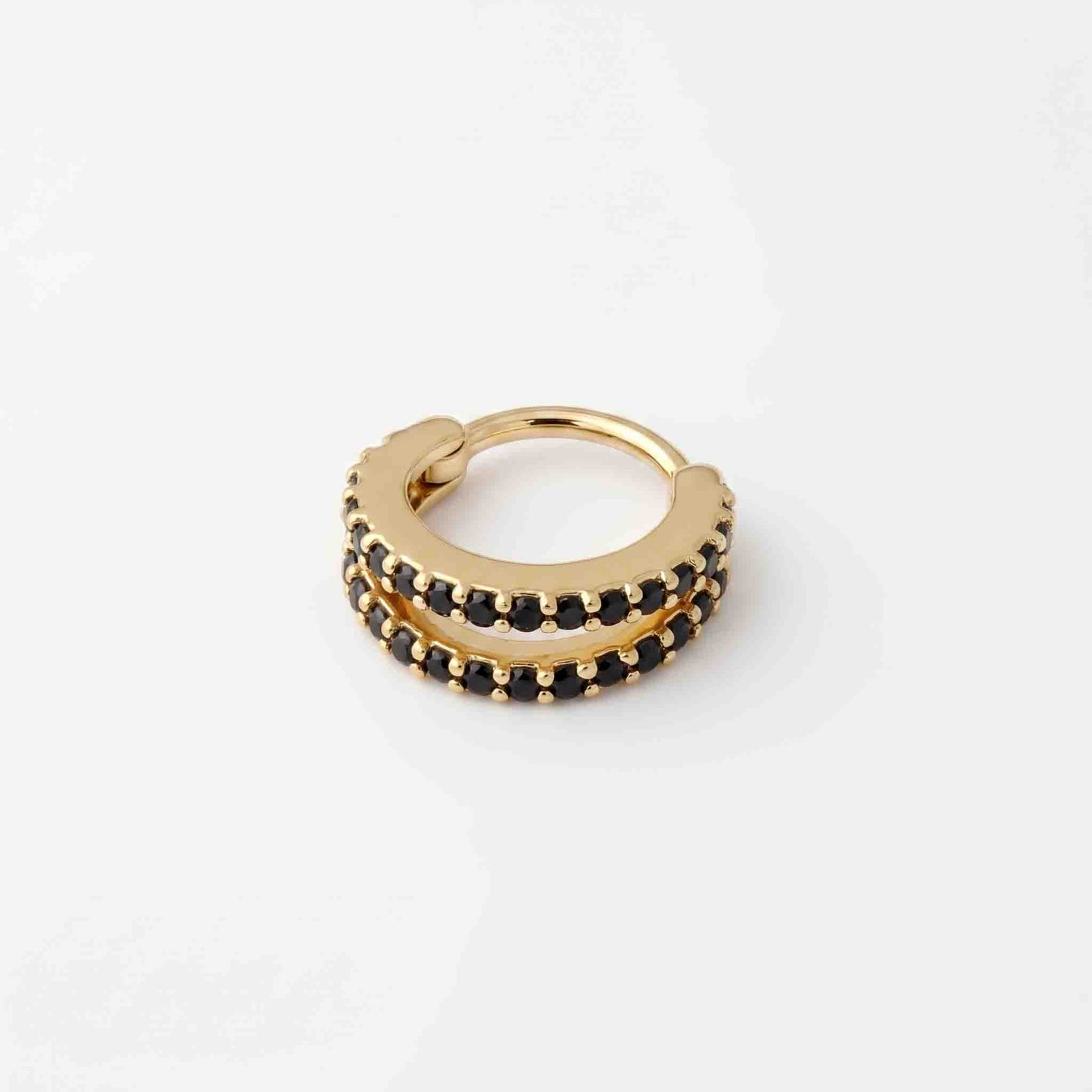 Silver Double Line Stone Set Nosering