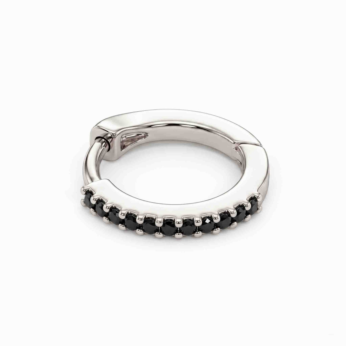 Silver Single Line Stone Set Nosering