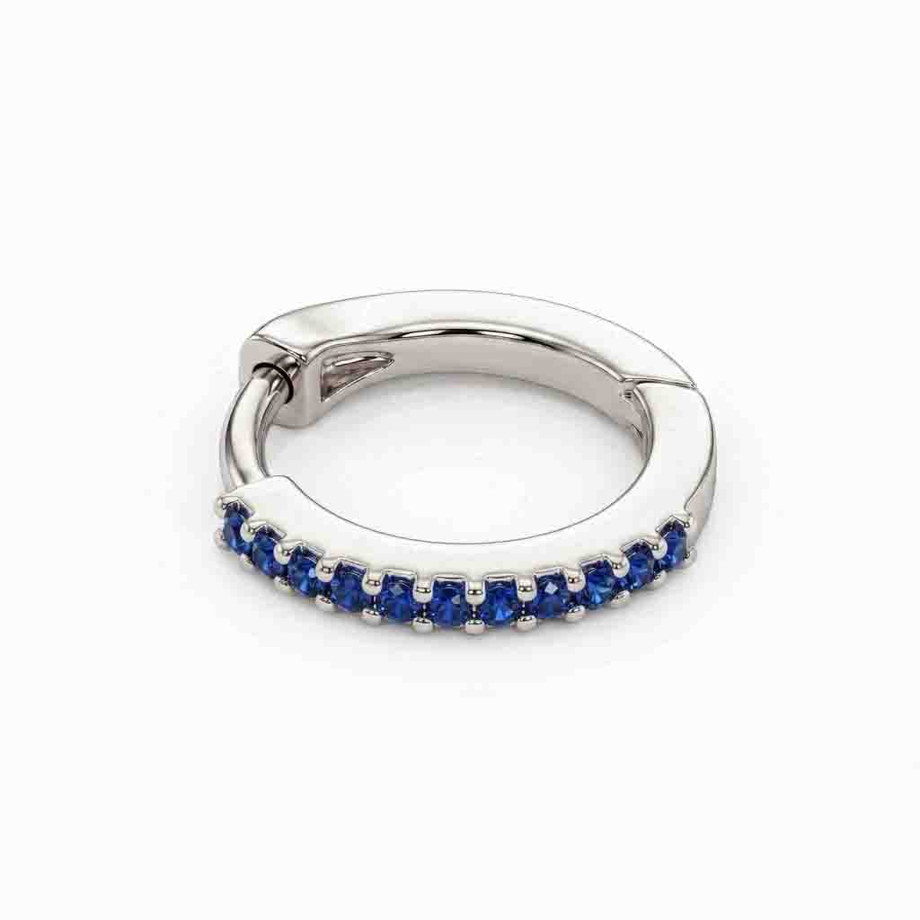 Silver Single Line Stone Set Nosering