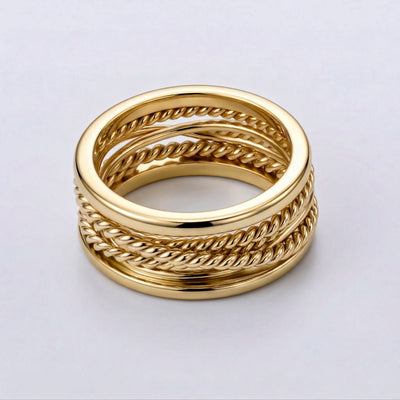 Silver Braided Band Layered Ring