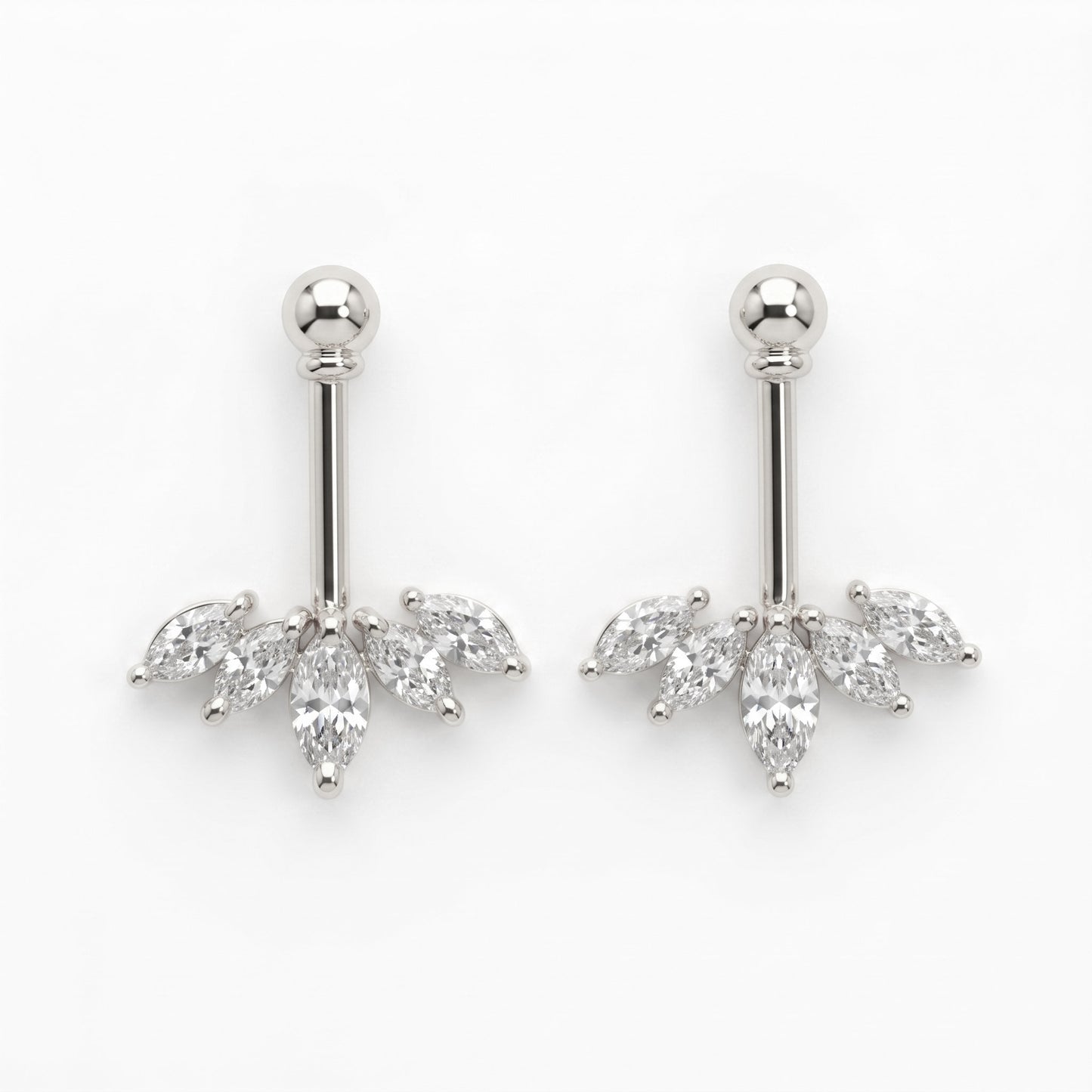 Silver Bugadi 5 Marquise Msb Ball Top Diamond Design