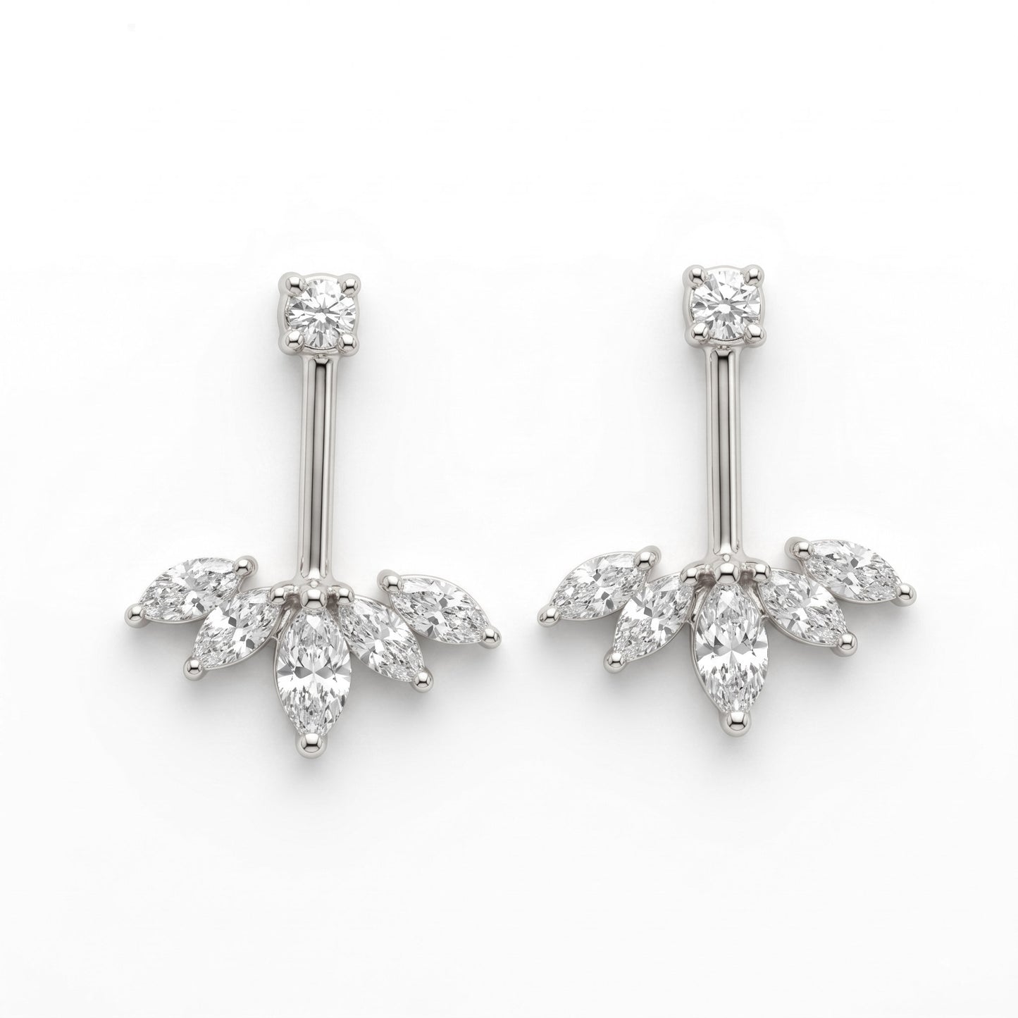 Silver Bugadi 5 Marquise MSB Stone Top Diamond Design