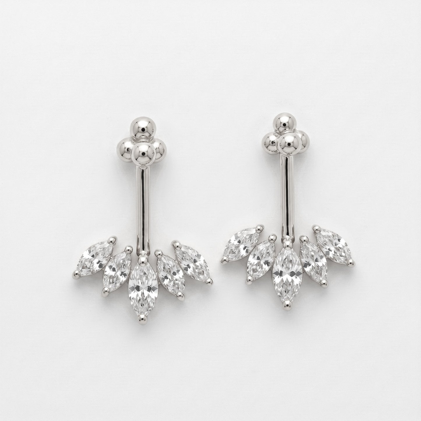Silver Bugadi 5 Marquise Msb2 4 Bead Top Diamond Design