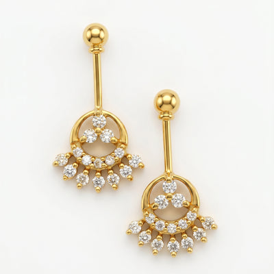 Silver Bugadi Astrea Drop Ball Top Diamond Design