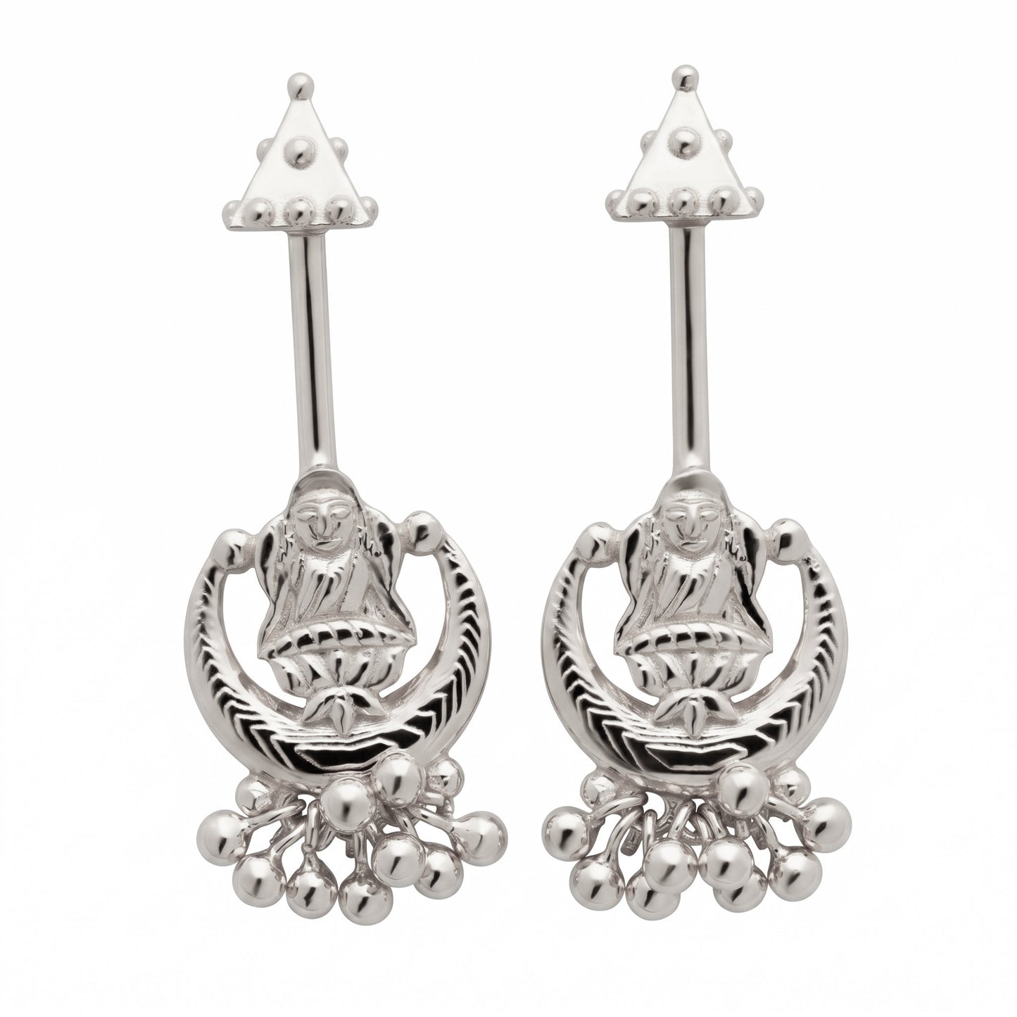 Silver Bugadi Charu Lakshmi Ball Haning Shikhar Top Design