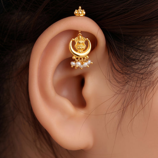 Silver Bugadi Charu Lakshmi Pearl Haning Kalash3 Top Design