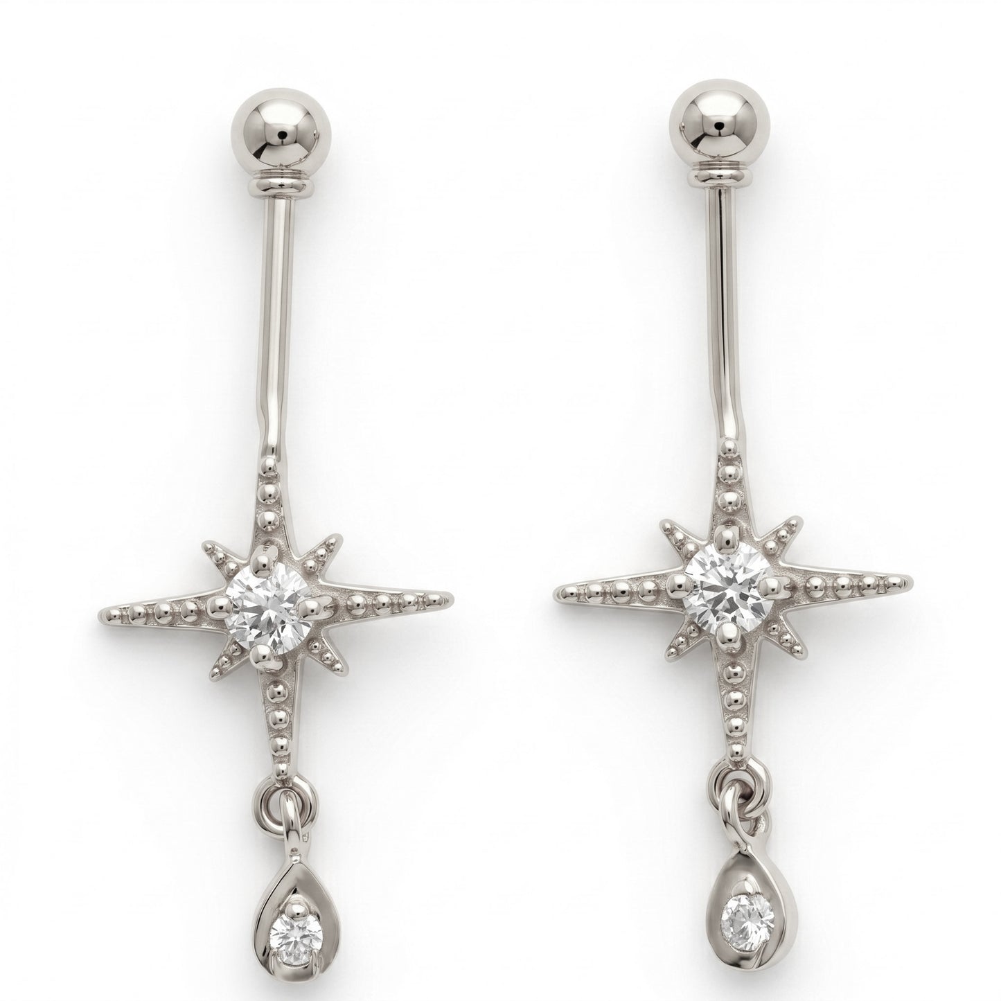 Silver Bugadi Dhurva Tara With Drop Ball Top Design