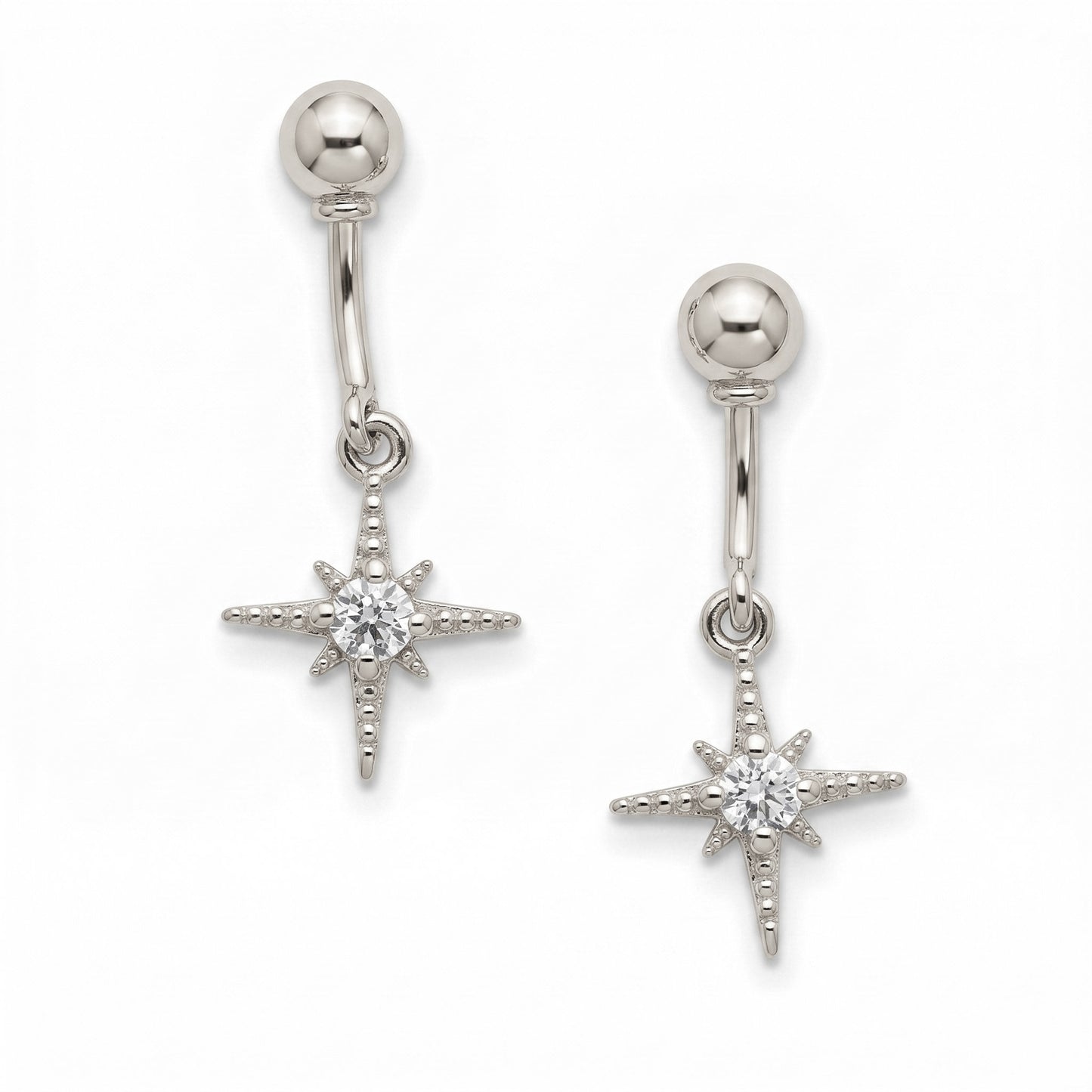 Silver Bugadi Hanging Dhurva Tara With Drop Ball Top Design