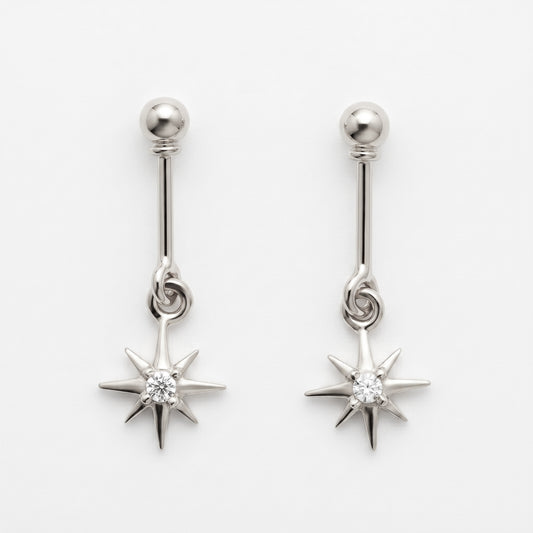 Silver Bugadi Hanging Sitara Ball Top Design