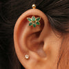 Silver Bugadi Kemp Lotus Ball Top Gold Green Emerald Design