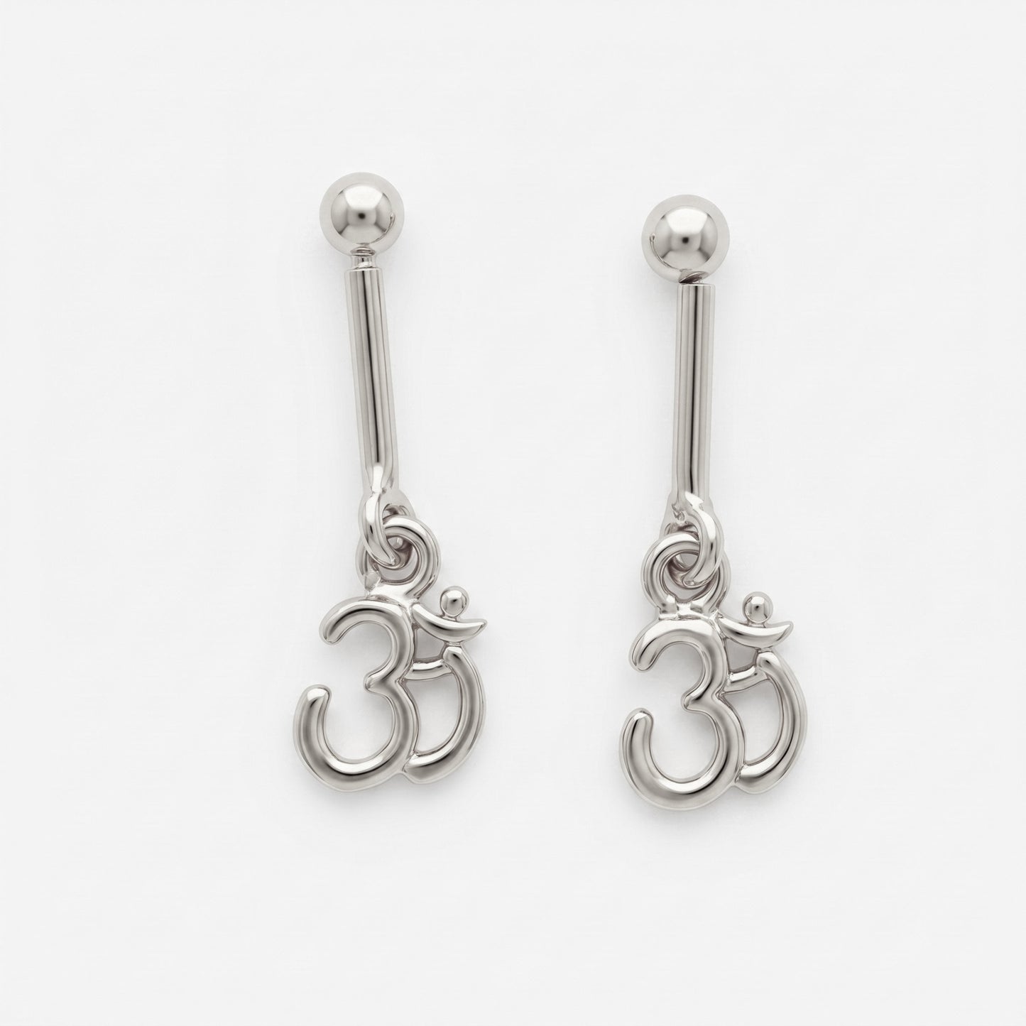 Silver Bugadi Om Ball Top Design