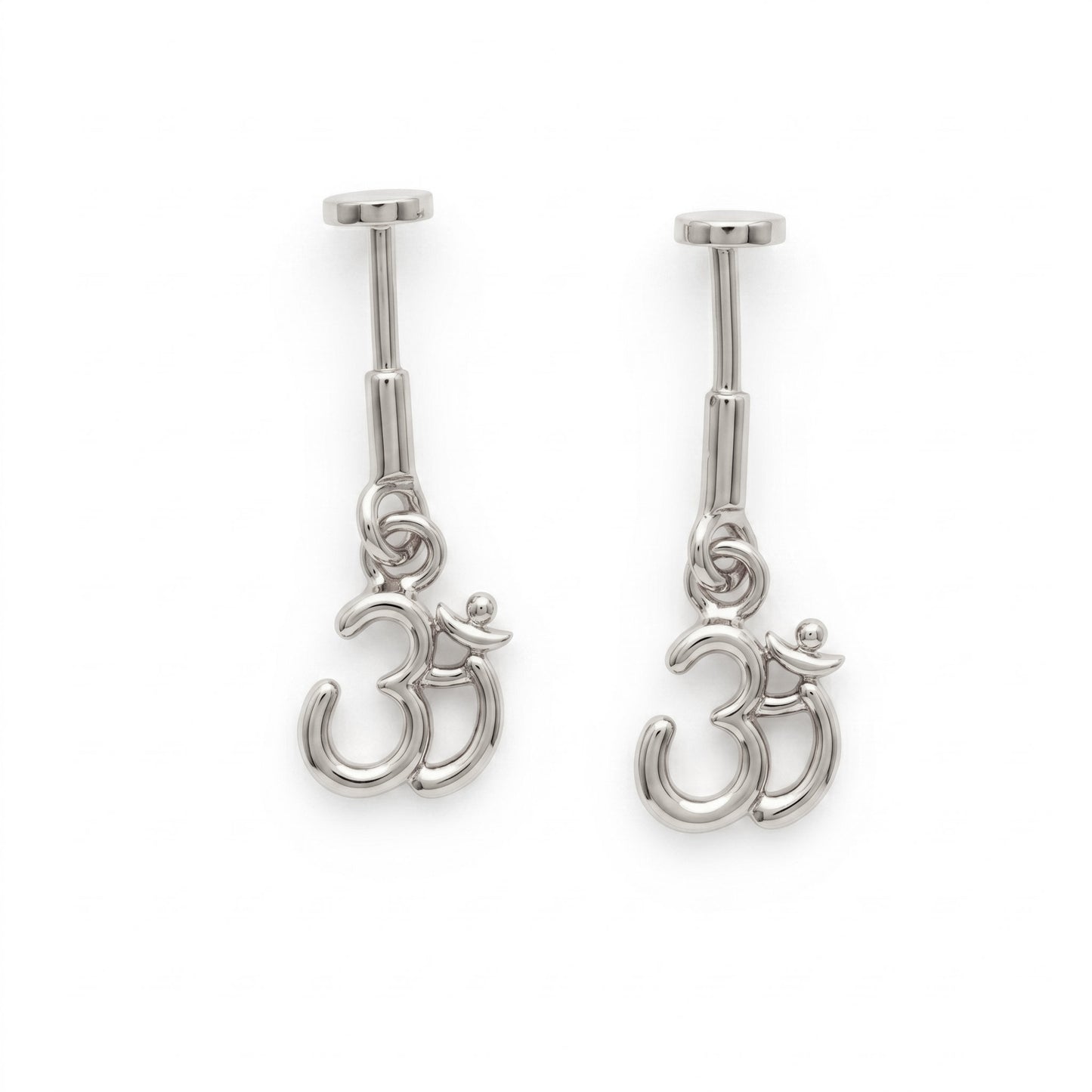 Silver Bugadi Om Thin Top Design