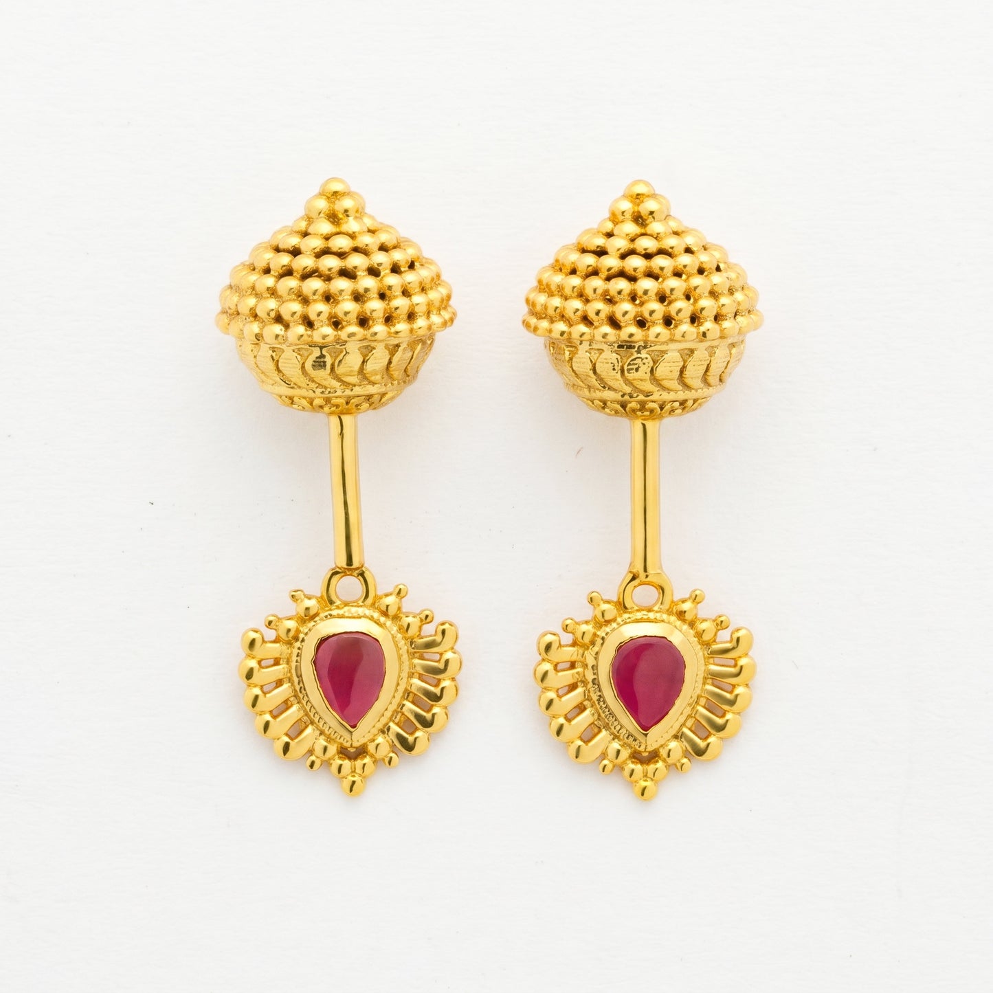 Silver Bugadi Pallavi Ruby Red Design