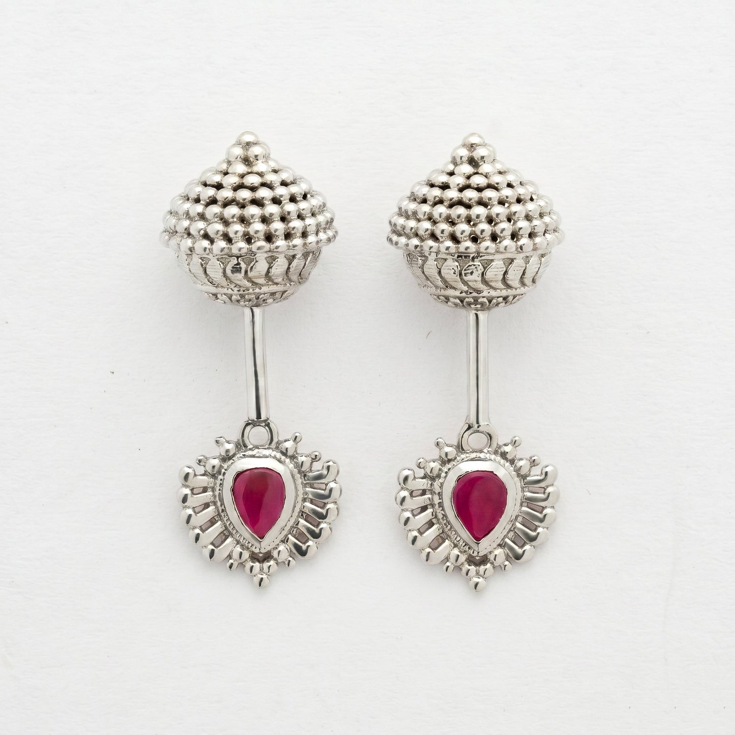 Silver Bugadi Pallavi Ruby Red Design