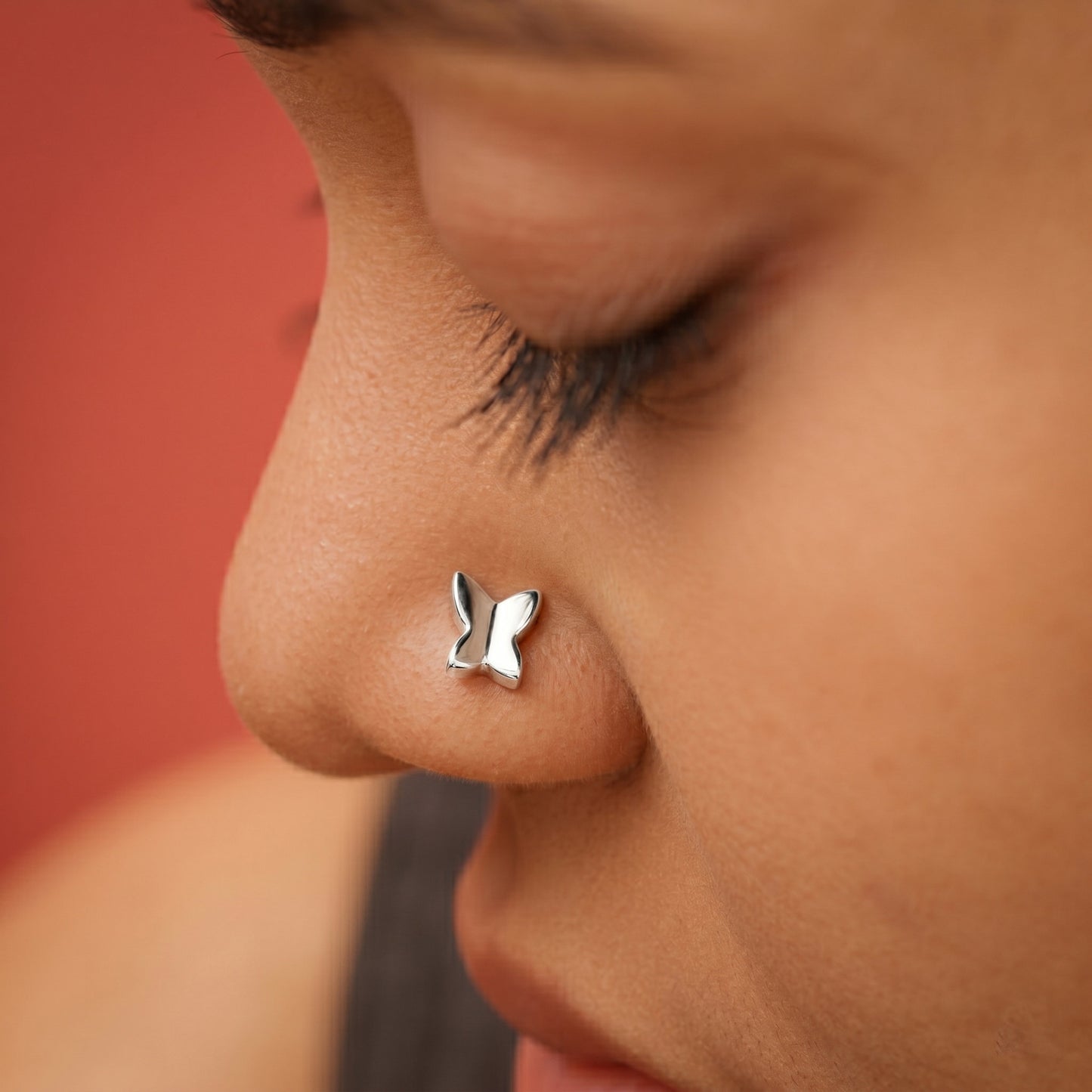 Silver Butterfly Nosepin