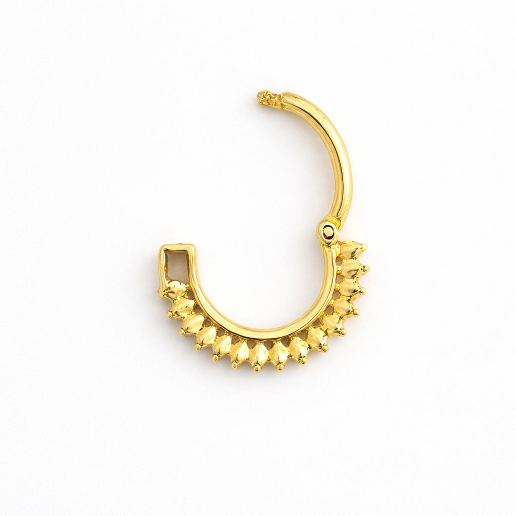 Silver Chevron Beaded Clicker Nosering