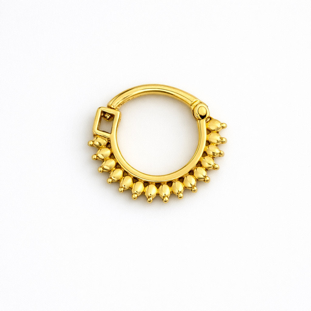 Silver Chevron Beaded Clicker Nosering