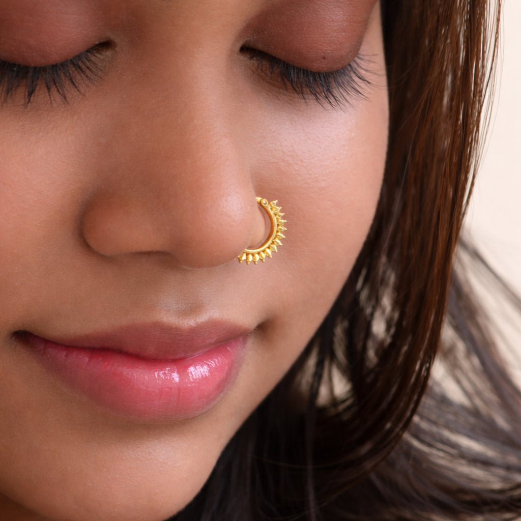 Silver Chevron Beaded Clicker Nosering