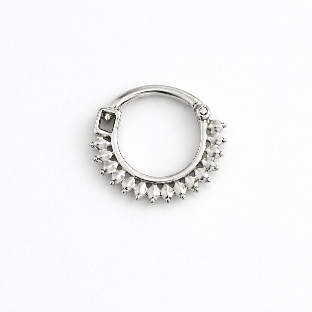 Silver Chevron Beaded Clicker Nosering