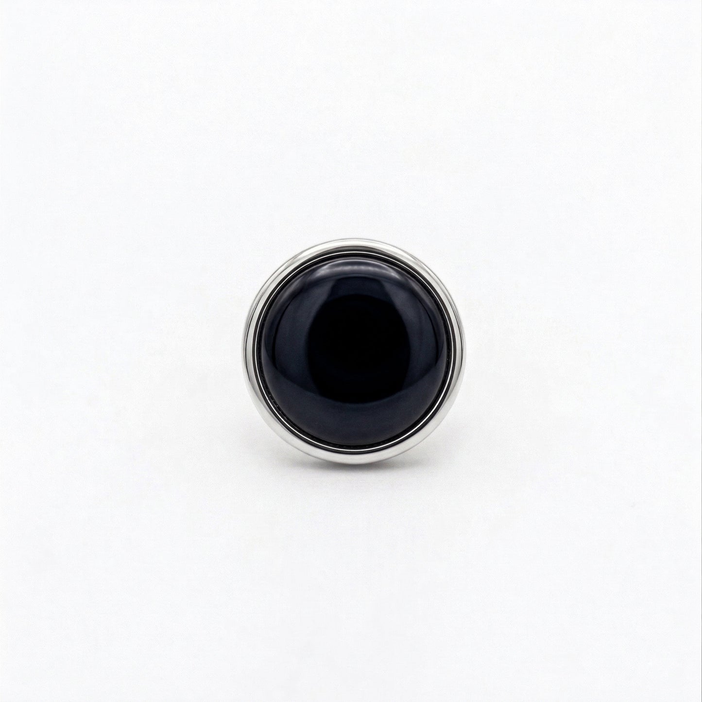 Silver Circle With Black Stone Nosepin