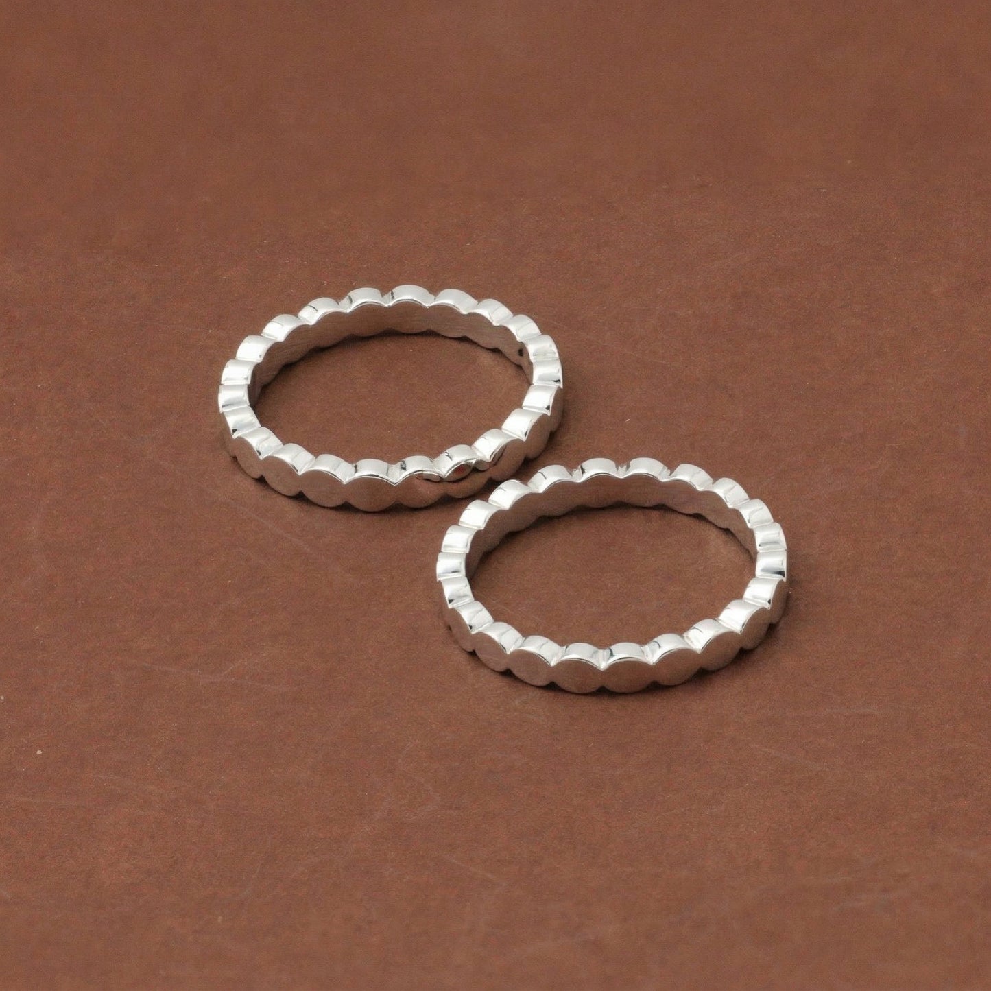 Silver Toe Ring Dot Stack Design