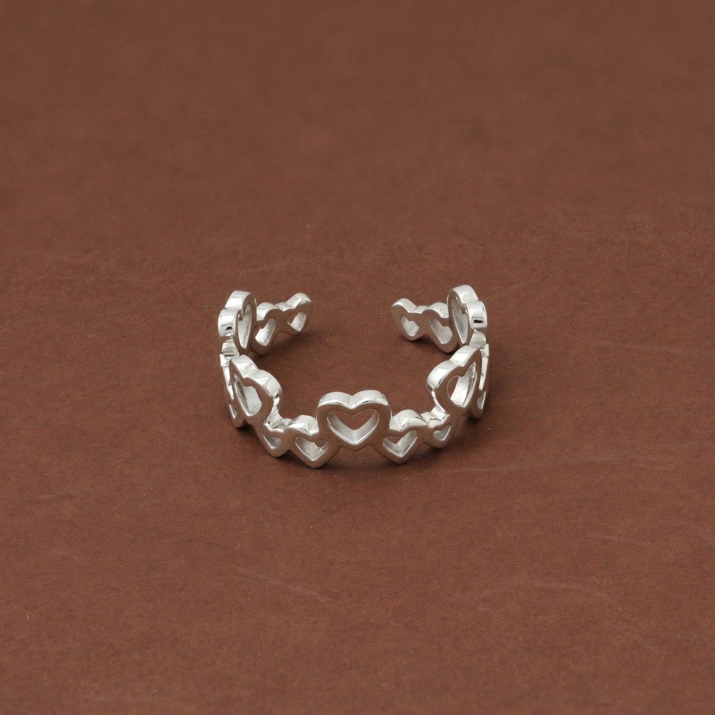 Silver Toe Ring Lots Of Love Design