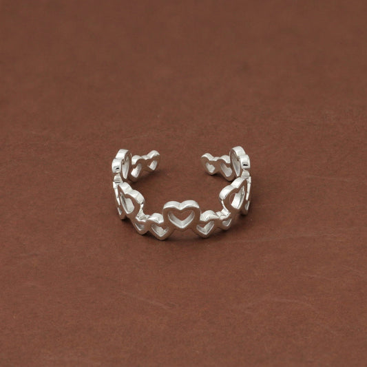Silver Toe Ring Lots Of Love Design