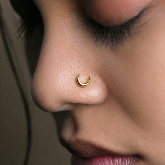 Silver Crescent Moon 1 Nosepin