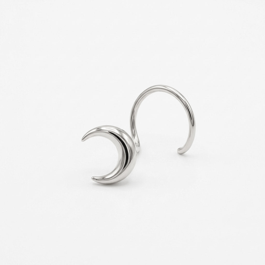 Silver Crescent Moon 1 Nosepin