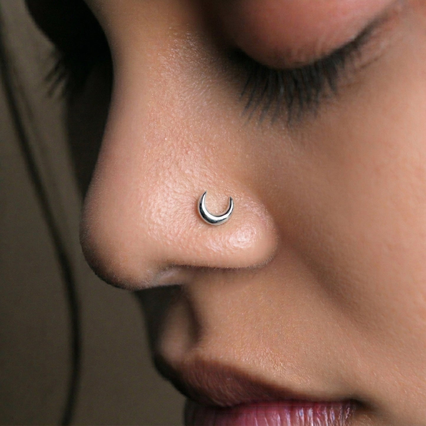 Silver Crescent Moon 1 Nosepin