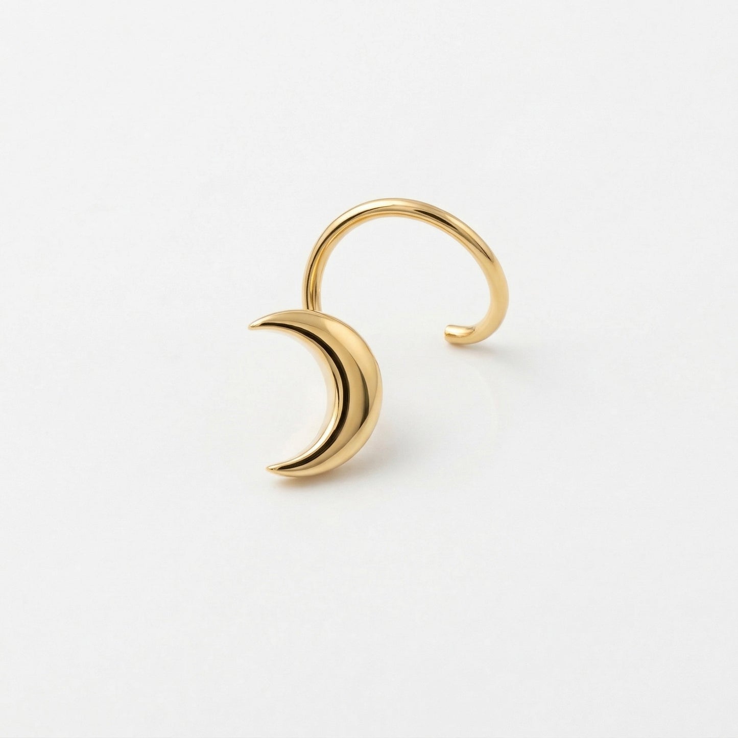 Silver Crescent Moon 2 Nosepin