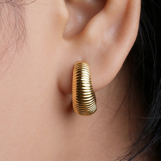 Silver Croissant Earrings