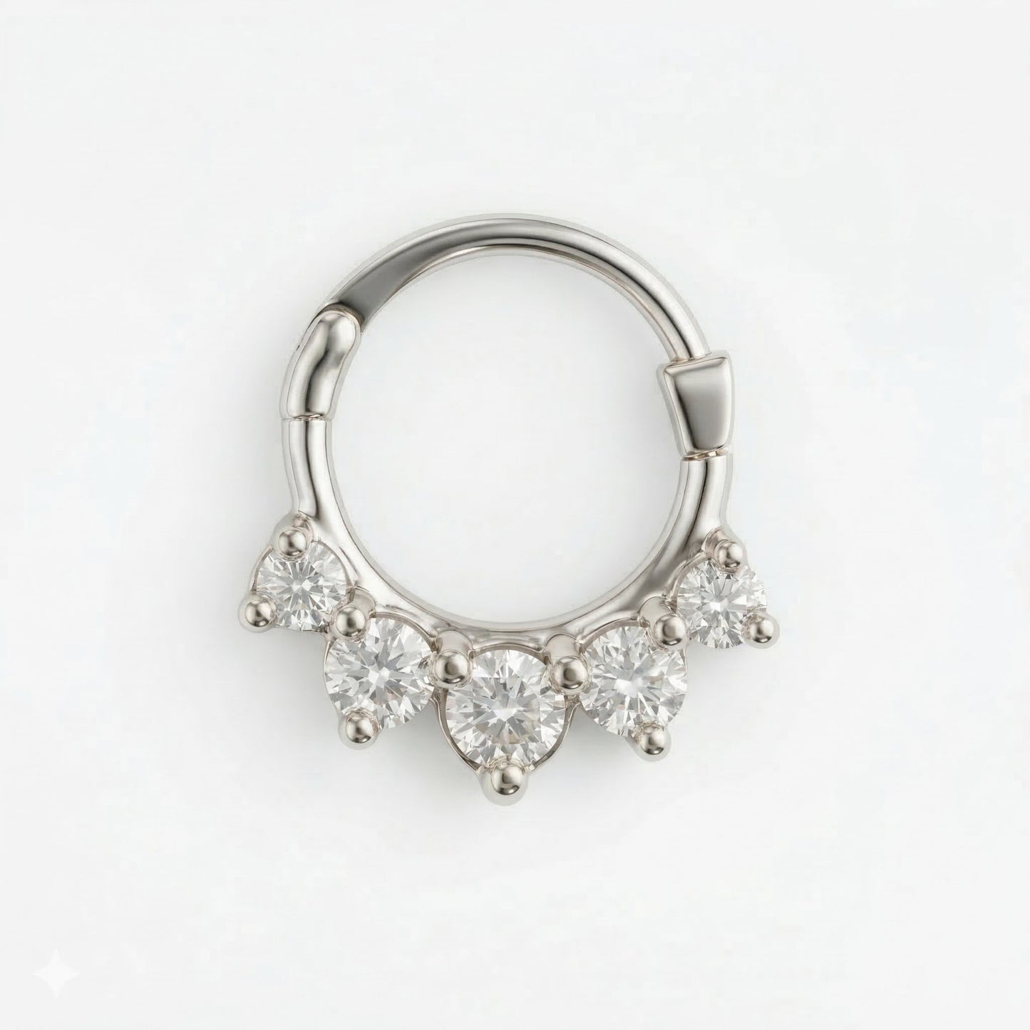 Silver Crystal Chevron Septum