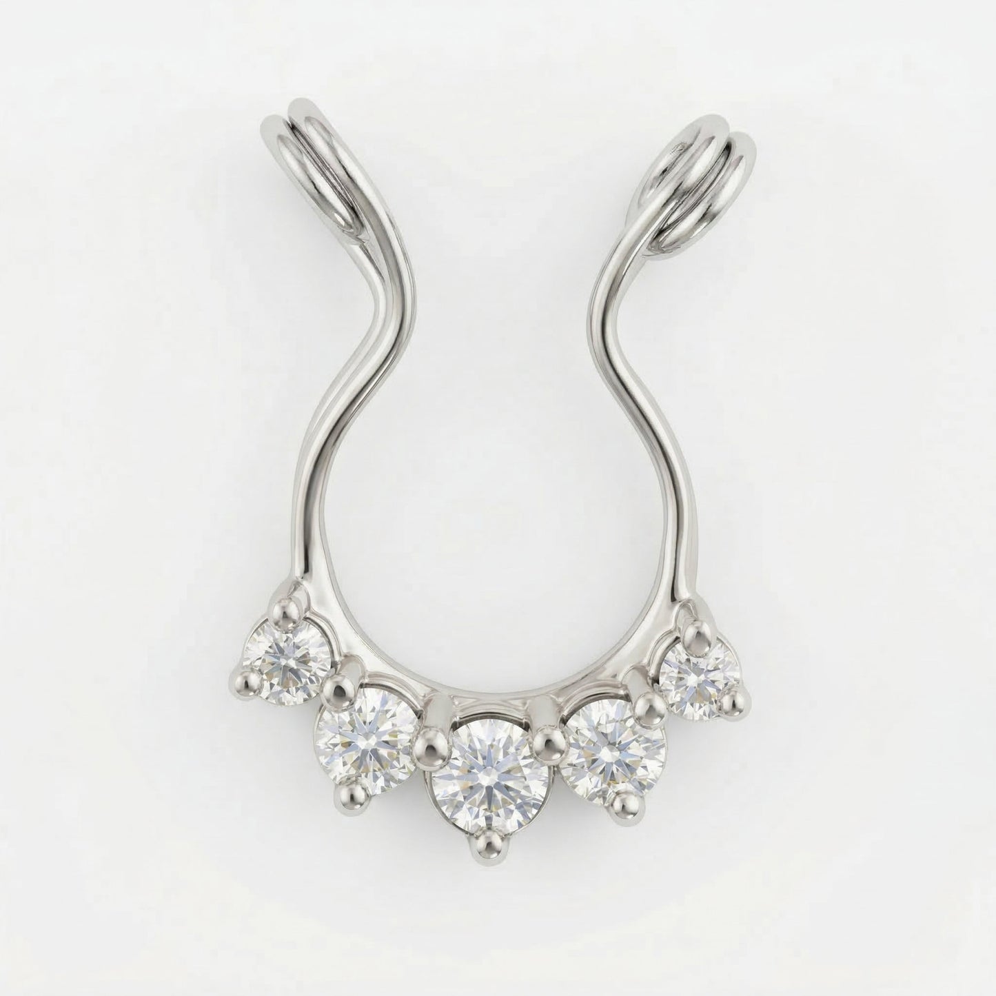 Silver Crystal Chevron Septum