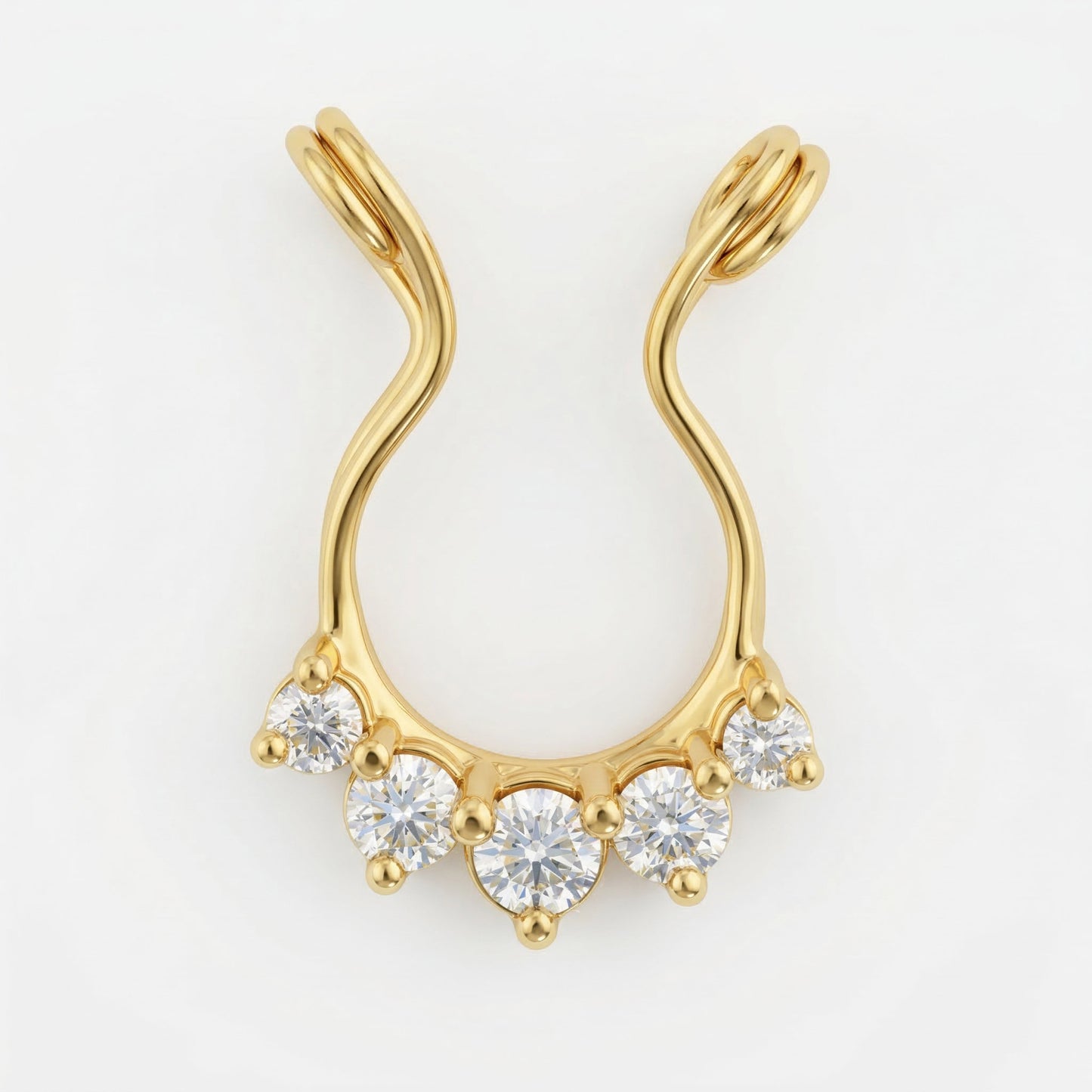 Silver Crystal Chevron Septum