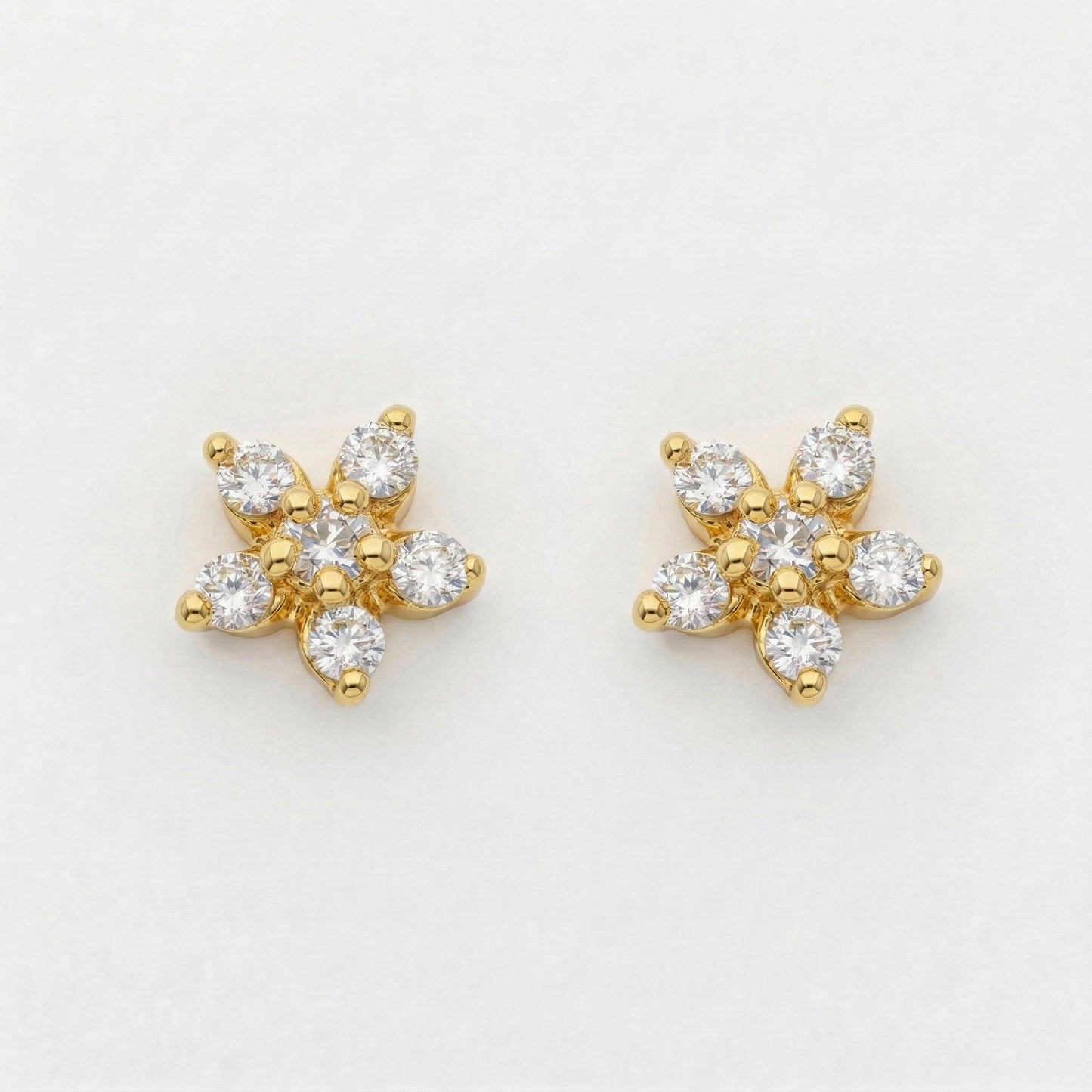 Silver Crystal Jasmine Stud Earrings