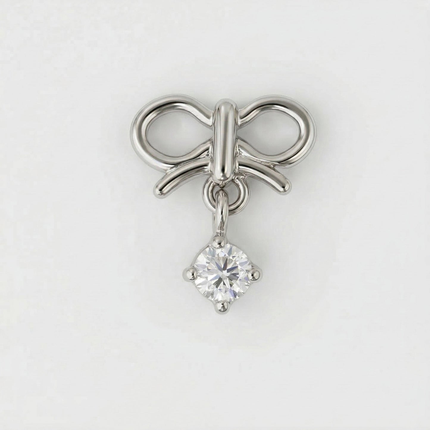 Silver Crystal Ribbon Nosepin