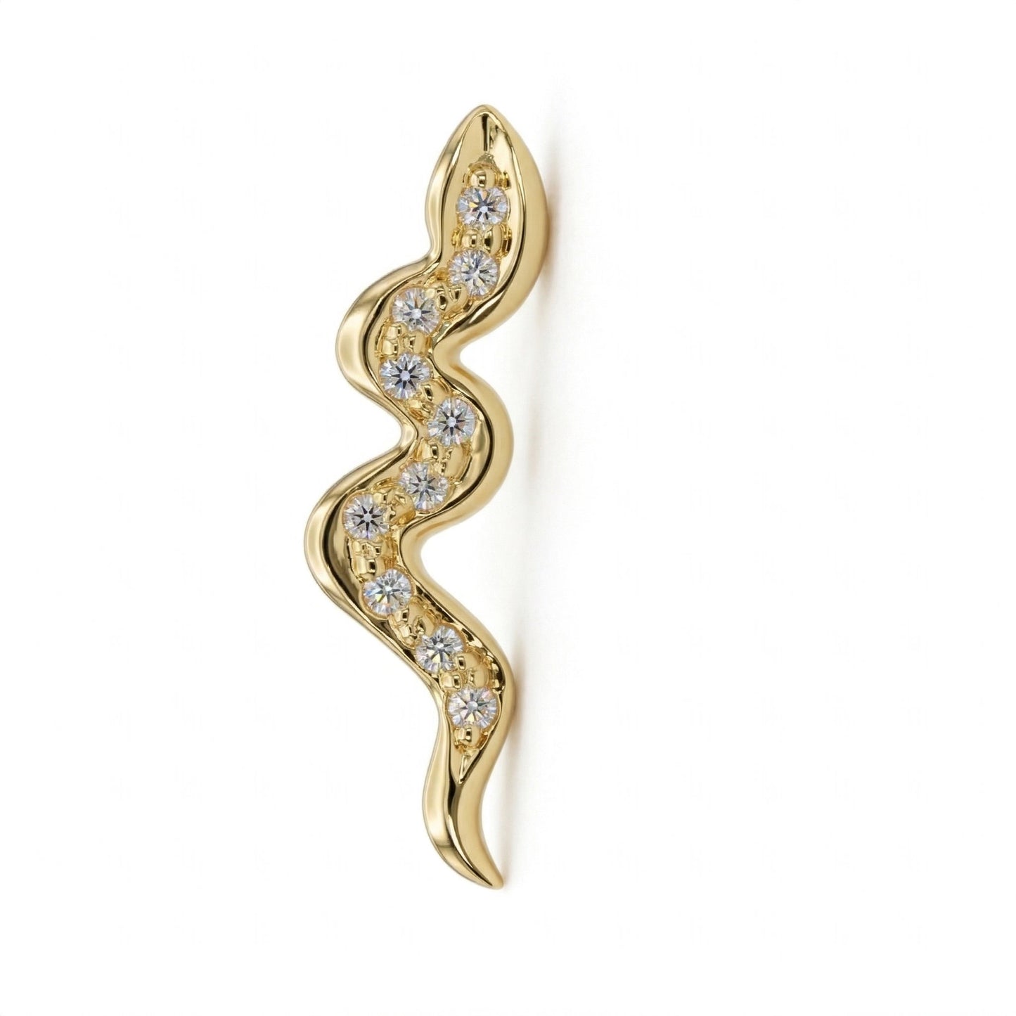 Silver Crystal Snake Nosepin