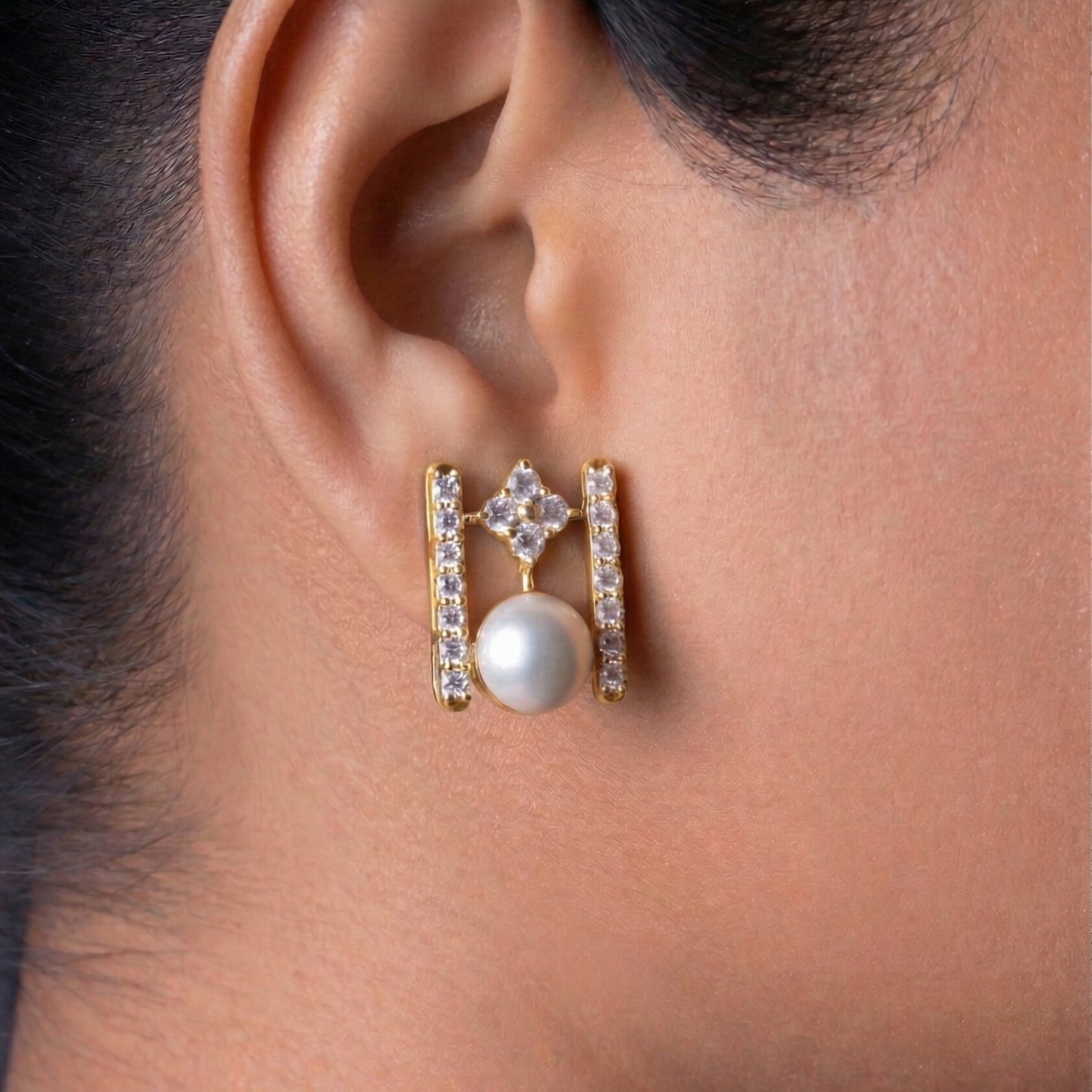 Silver Deco Drop Earrings