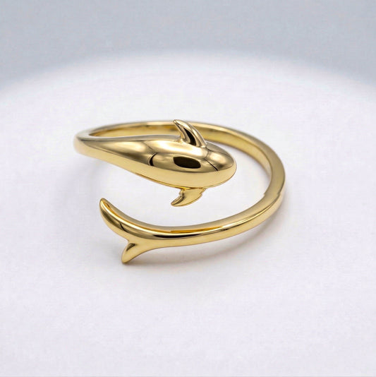 Silver Dolphin Wrap Ring